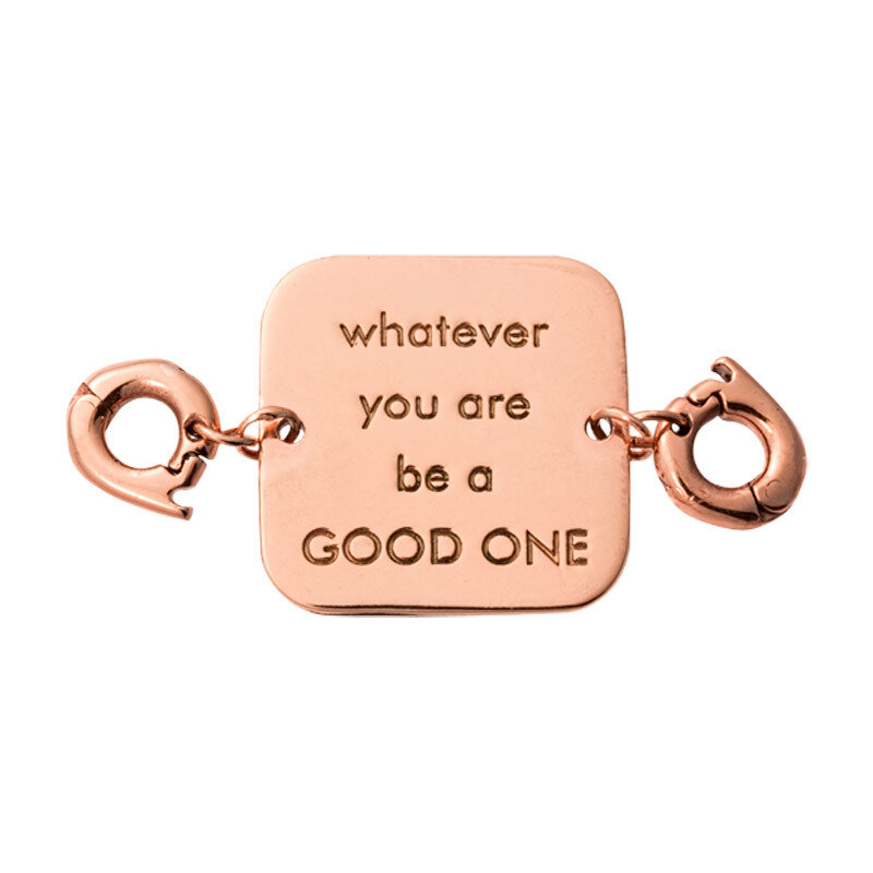 Nikki Lissoni Whatever You Are Be A Good One Tag Rose Gold-Plated 21X21mm Two lock Plate D1223RGM