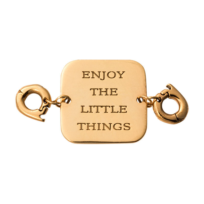 Nikki Lissoni Enjoy The Little Things Tag Gold-Plated 21X21mm Two lock Plate D1224GM