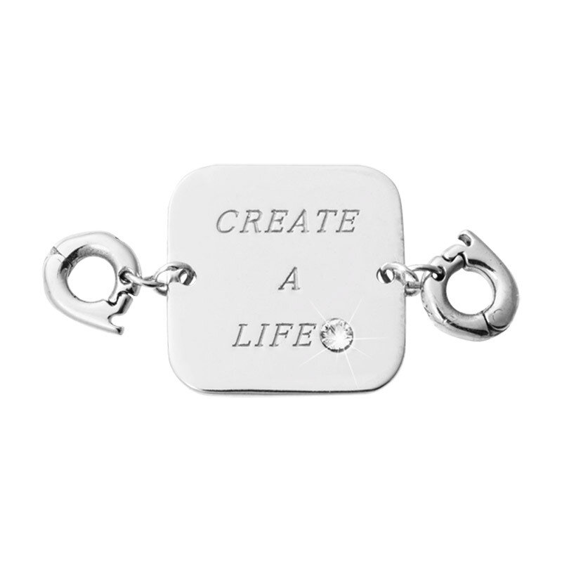 Nikki Lissoni Create A Life Tag Silver-Plated 21X21mm Two lock Plate D1225SM