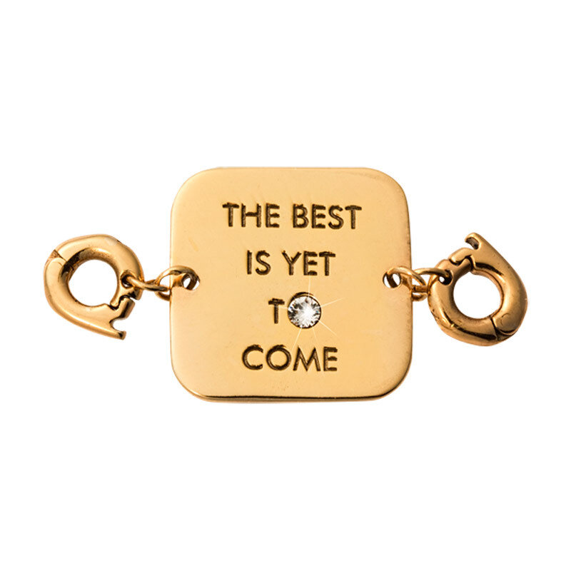 Nikki Lissoni The Best Is Yet To Come Tag Gold-Plated 21X21mm Two lock Plate D1226GM