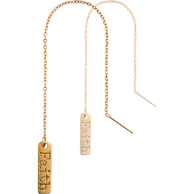 Nikki Lissoni Faith Threader Earrings with Tag Gold-Plated 20mm EA2008GM