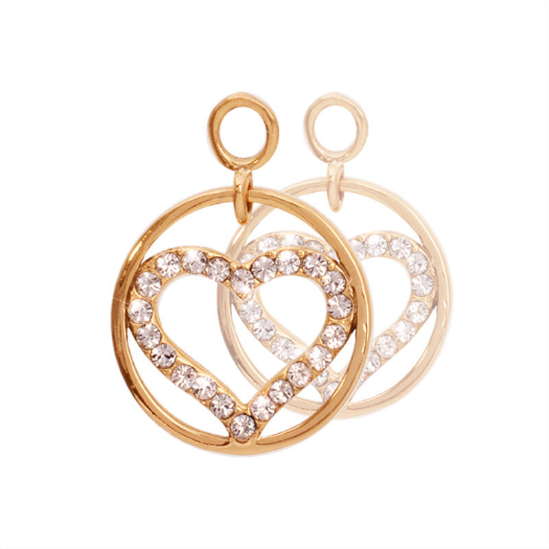 Nikki Lissoni Sparkling Heart 2 Pieces Gold-Plated 14mm Earrings EAC2005G