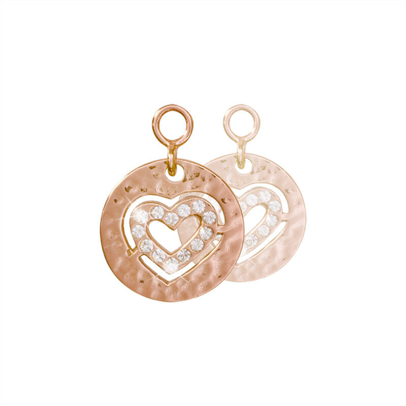 Nikki Lissoni Small Heart 2 Pieces Rose Gold-Plated 14mm Earrings EAC2046RG