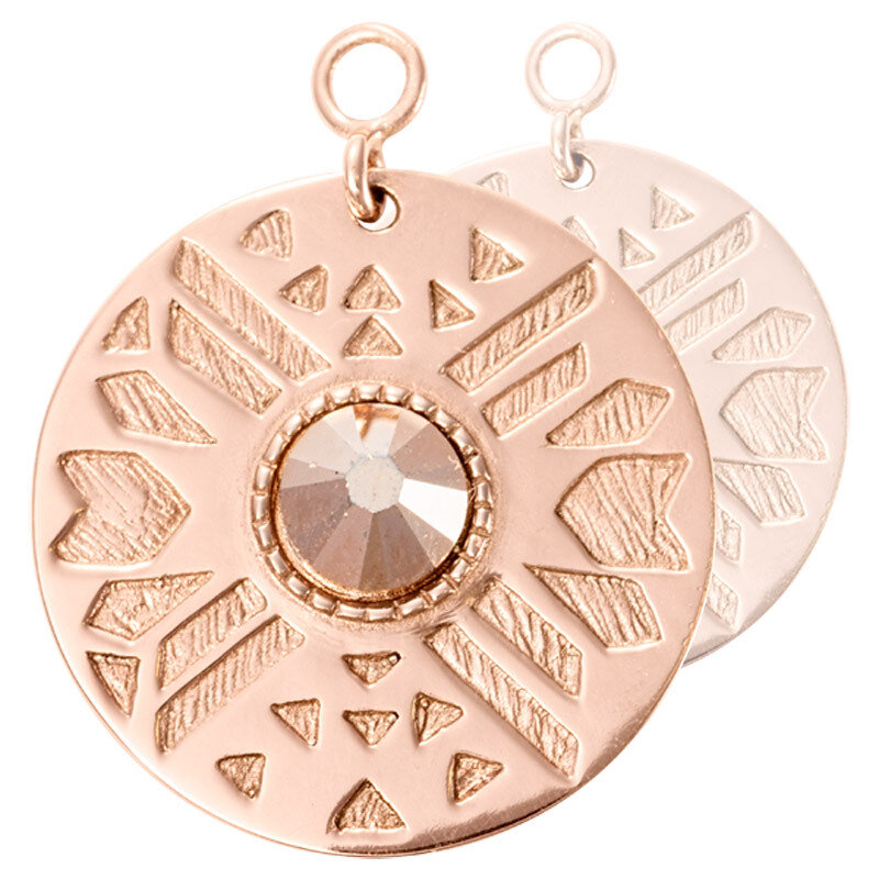 Nikki Lissoni Wild Sparkling Spirit Earring Coins Rose Gold-Plated 25mm EAC2053RGL, MPN: EAC2053RGL…