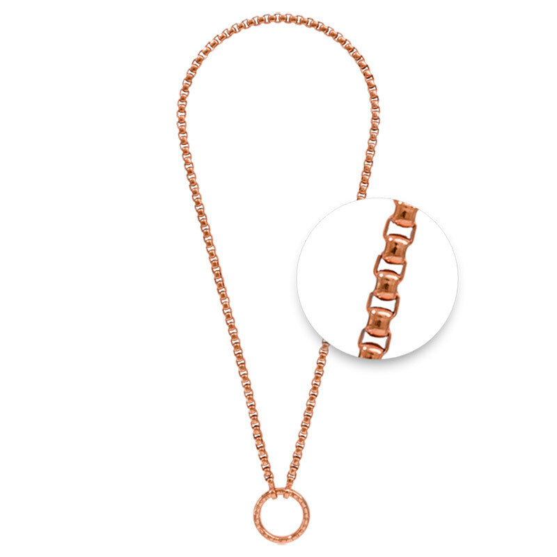 Nikki Lissoni Rose Gold-Plated Necklace with A Rose Gold-Plated Oring Closure 48cm 19in N1013RG48