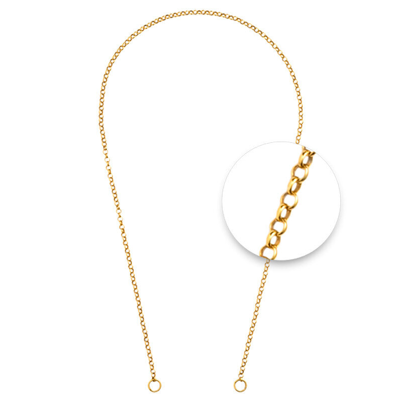 Nikki Lissoni Cable Chain Round 2mm For Tags Gold-Plated 40cm. Dependent On The Size of The Tag You Choose The Size of The Necklace. N1017G40