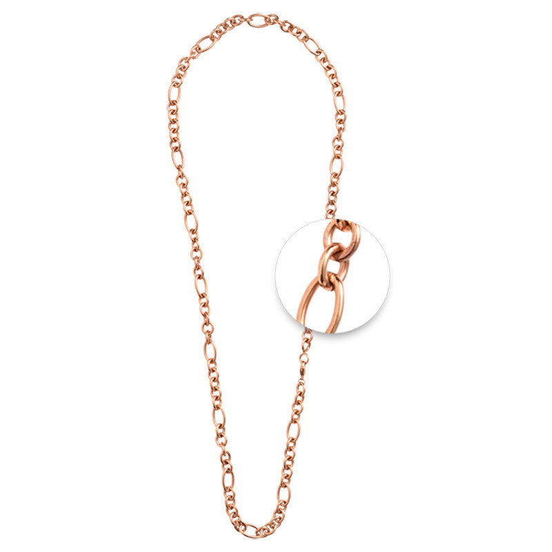 Nikki Lissoni Figaro Cable Round Chain 14X4mm / 9X7mm For Charms Not Compatible with Pendants Rose Gold-Plated 68cm N1019RG68