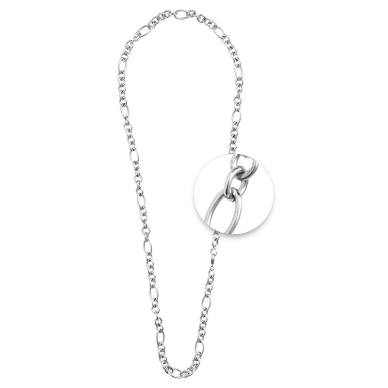 Nikki Lissoni Figaro Cable Round Chain 14X4mm / 9X7mm For Charms Not Compatible with Pendants Silver-Plated 68cm N1019S68