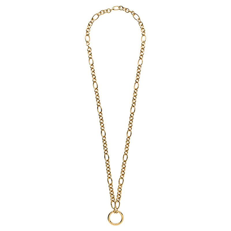 Nikki Lissoni Figaro Cable Round Chain 14X4mm / 9X7mm For Charms with Oring Closure Gold-Plated 68cm N1022G68
