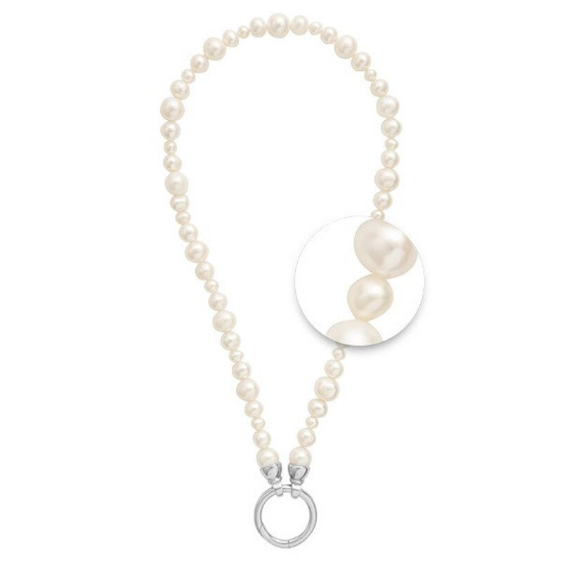 Nikki Lissoni Necklace with Pearls Silver-Plated Closure 80cm 32in NQ01S80