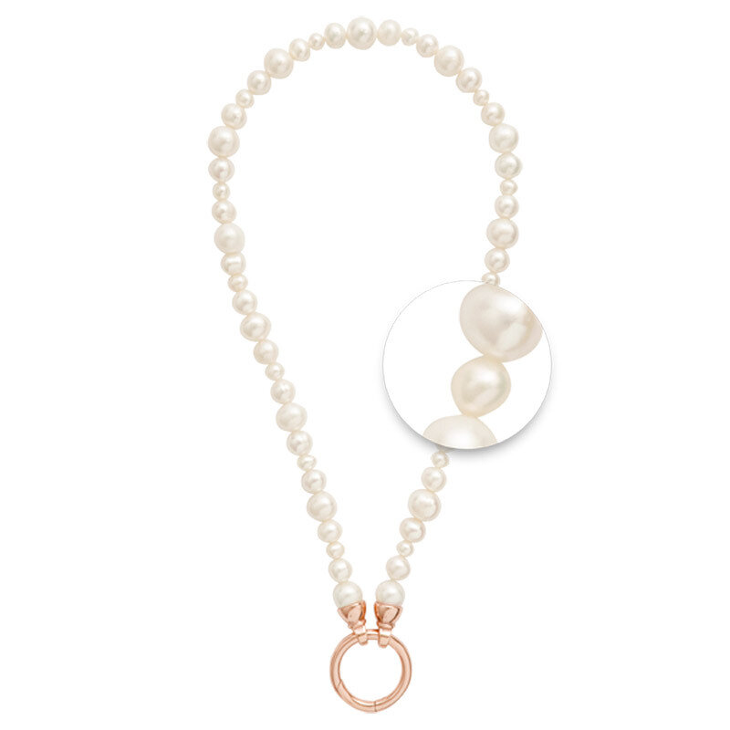 Nikki Lissoni Necklace with Pearls with A Rose Gold-Plated Oring Closure 40cm NQ03RG40