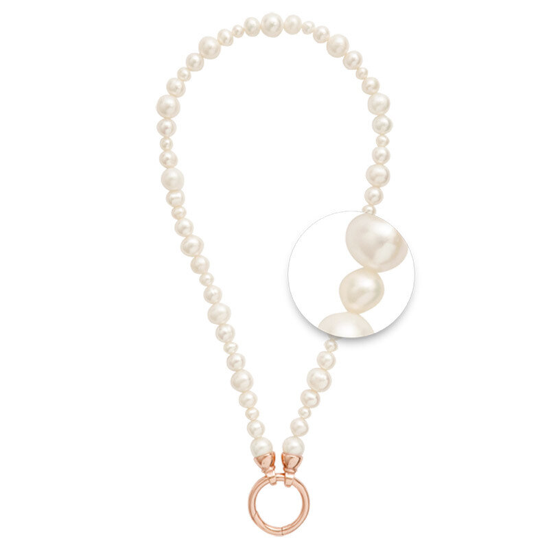 Nikki Lissoni Necklace with Pearls with A Rose Gold-Plated Oring Closure 80cm 32in NQ03RG80, MPN: N…