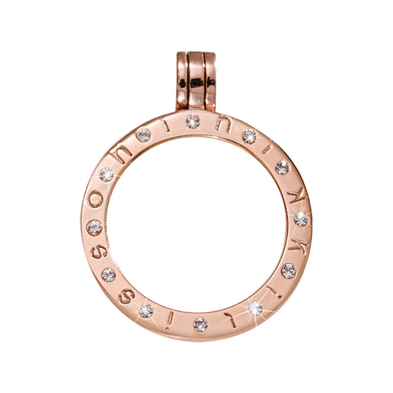 Nikki Lissoni Rose Gold-Plated Pendant with 12 Swarovski Stones 25mm Coin Holder P05RGS