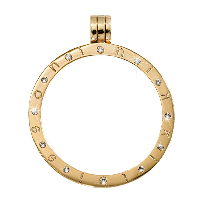 Nikki Lissoni Gold-Plated Pendant with 12 Swarovski Stones 35mm Coin Holder P06GM