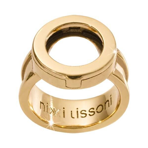 Nikki Lissoni Interchangeable Coin Ring Gold-Plated In Size 10 R1002G10