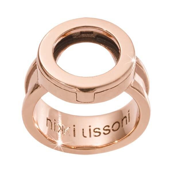 Nikki Lissoni Interchangeable Coin Ring Rose Gold-Plated In Size 10 R1002RG10