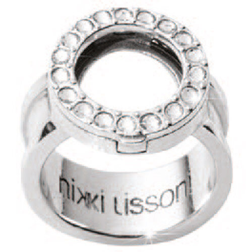 Nikki Lissoni Interchangeable Ring with Swarovski Stones Silver-Plated Size 10 R1003S10, MPN: R1003…