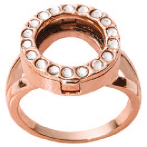 Nikki Lissoni Interchangeable Ring with Swarovski Stones Rose Gold-Plated Size 10 R1004RG10