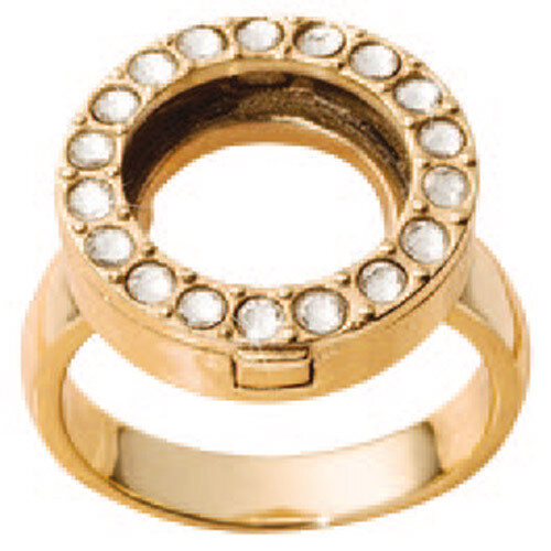 Nikki Lissoni Interchangeable Ring with Swarovski Stones Gold-Plated Size 11 R1005G11