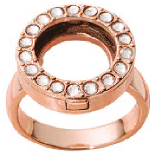 Nikki Lissoni Interchangeable Ring with Swarovski Stones Rose Gold-Plated Size 8 R1005RG8