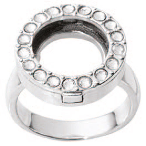 Nikki Lissoni Interchangeable Ring with Swarovski Stones Silver-Plated Size 6 R1005S6