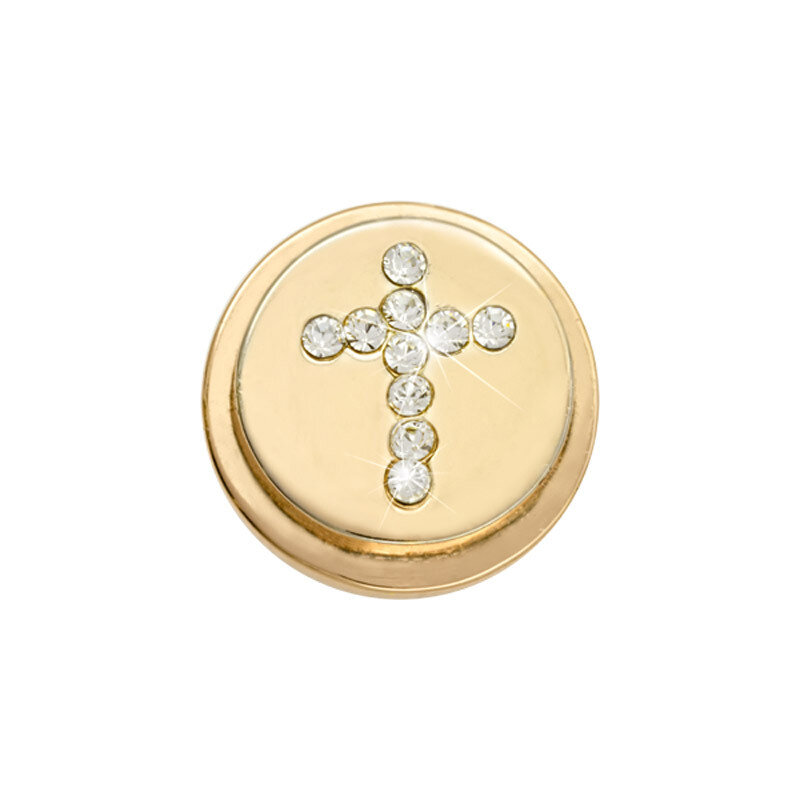 Nikki Lissoni Gold-Plated Sparkling Cross Coin That Fits S Rings RC2014G