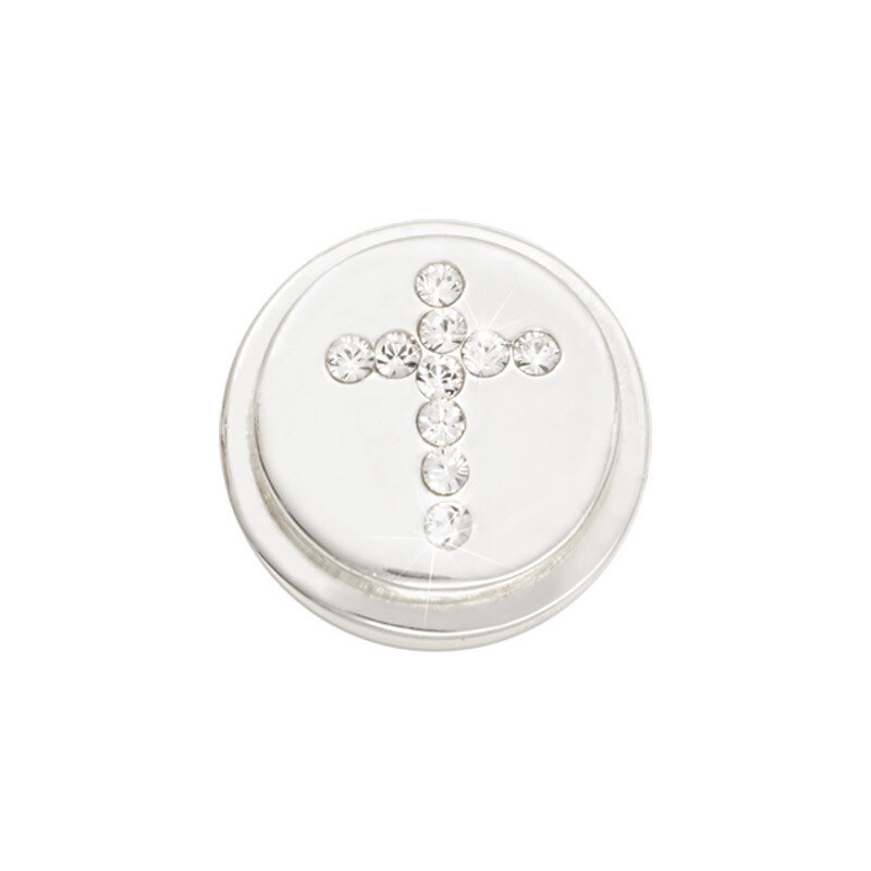 Nikki Lissoni Silver-Plated Sparkling Cross Coin That Fits S Rings RC2014S
