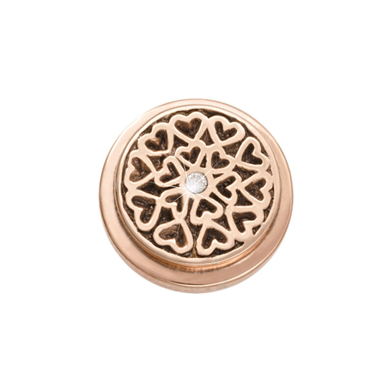Nikki Lissoni Rose Gold-Plated Hearts All Over Coin That Fits S Rings RC2015RG