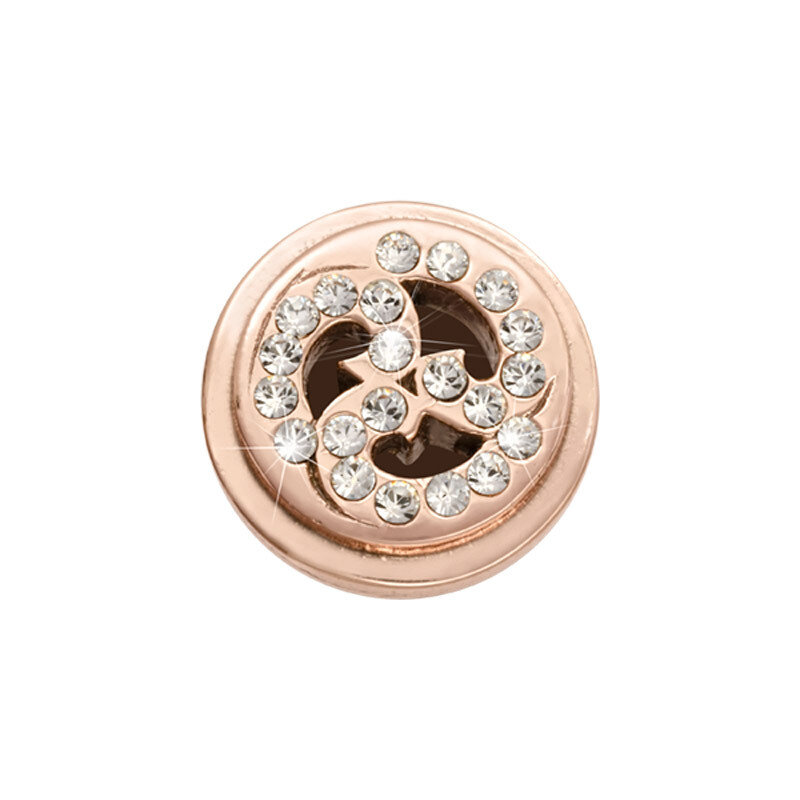Nikki Lissoni Rose Gold-Plated Sparkling Curls Coin That Fits S Rings RC2017RG