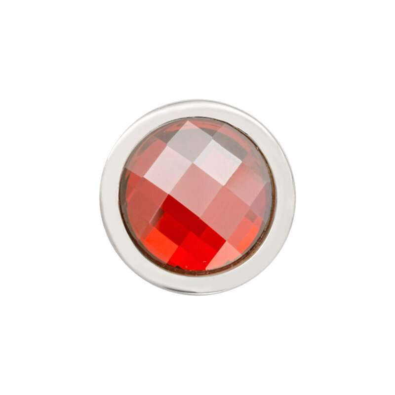 Nikki Lissoni Silver-Plated Faceted Red Magma Swarovski Coin That Fits S Rings RC2021S