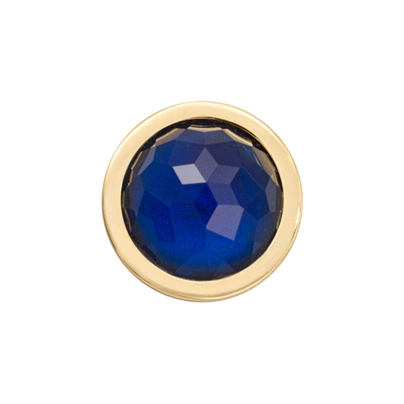 Nikki Lissoni Gold-Plated Faceted Dark Blue Coin That Fits S Rings RC2025G