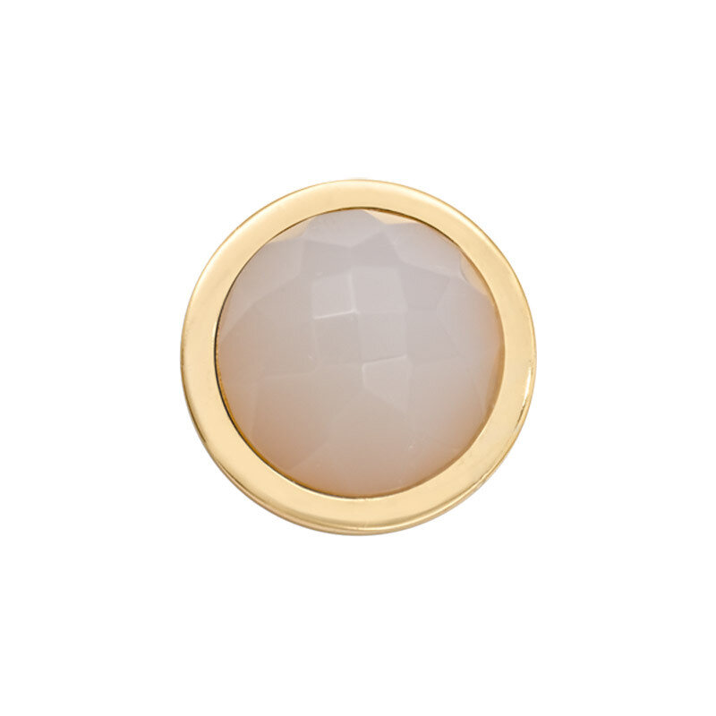 Nikki Lissoni Gold-Plated Faceted White Agate Coin That Fits S Rings RC2027G