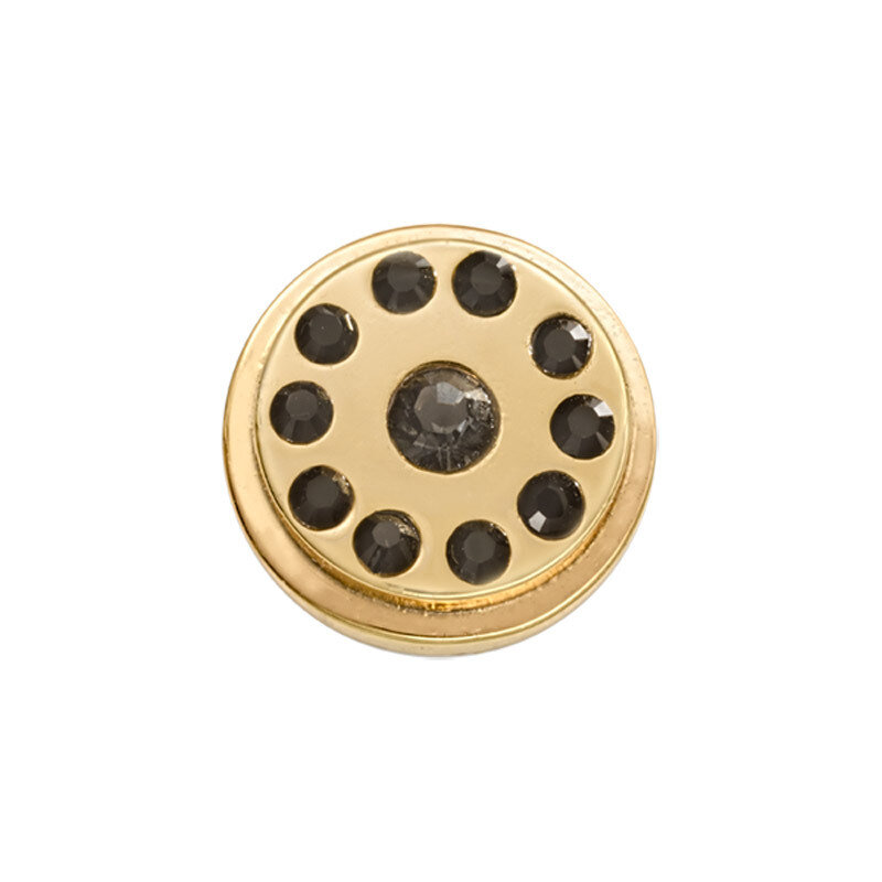 Nikki Lissoni Gold-Plated Jet Black & Greige Coin That Fits S Rings RC2033G