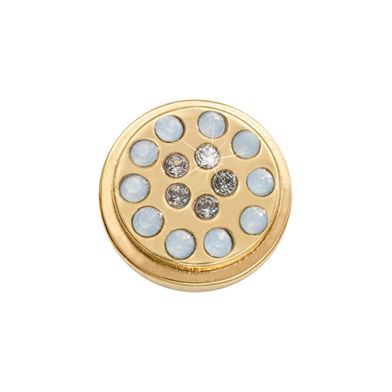Nikki Lissoni Gold-Plated Dark Indigo & Capri Blue Coin That Fits S Rings RC2036G