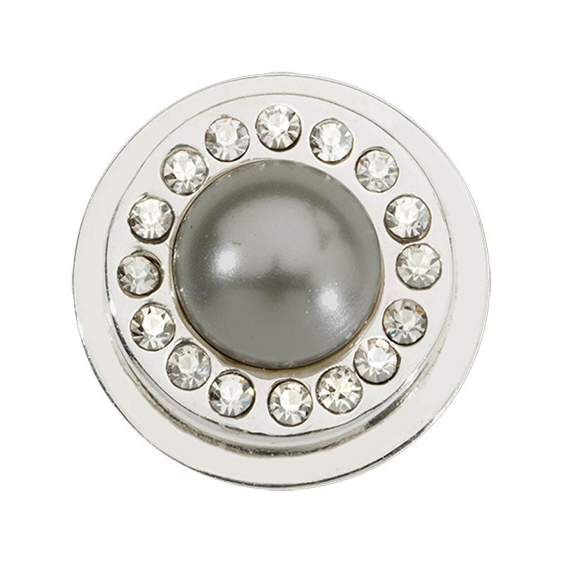 Nikki Lissoni Silver-Plated Grey Pearl Coin That Fits S Rings RC2039S