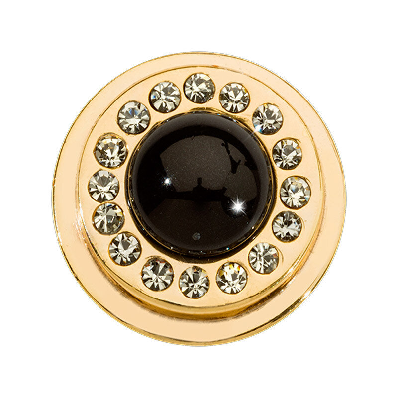 Nikki Lissoni Gold-Plated Black Pearl Coin That Fits S Rings RC2040G