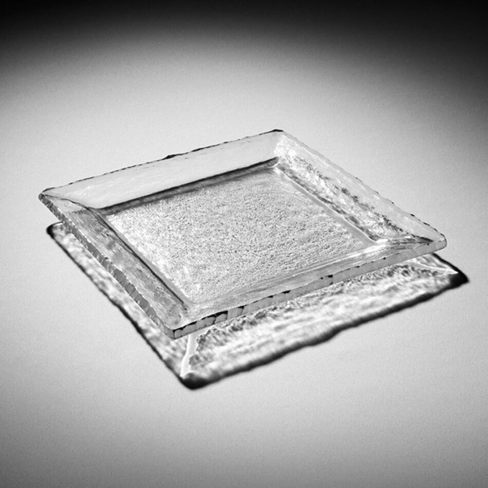 Annieglass Edgey Square Platter 12 Inch - Platinum