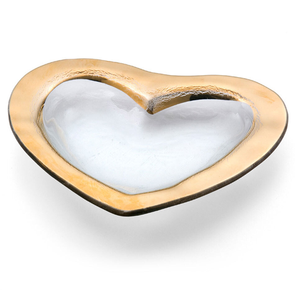 Annieglass Hearts Bowl 8 Inch - Gold