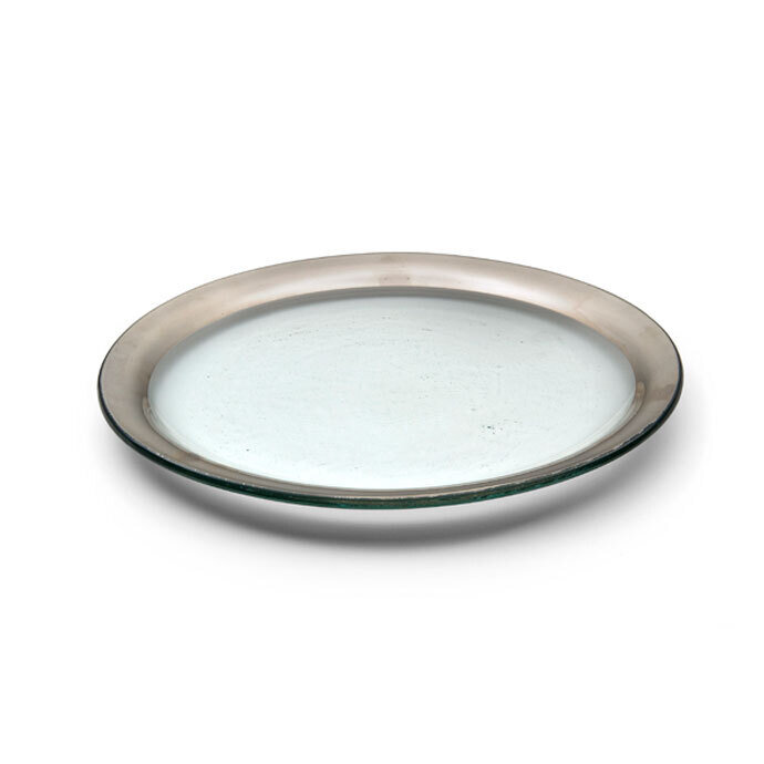 Annieglass Platinum Roman Antique Dinner Plate 10 Inch