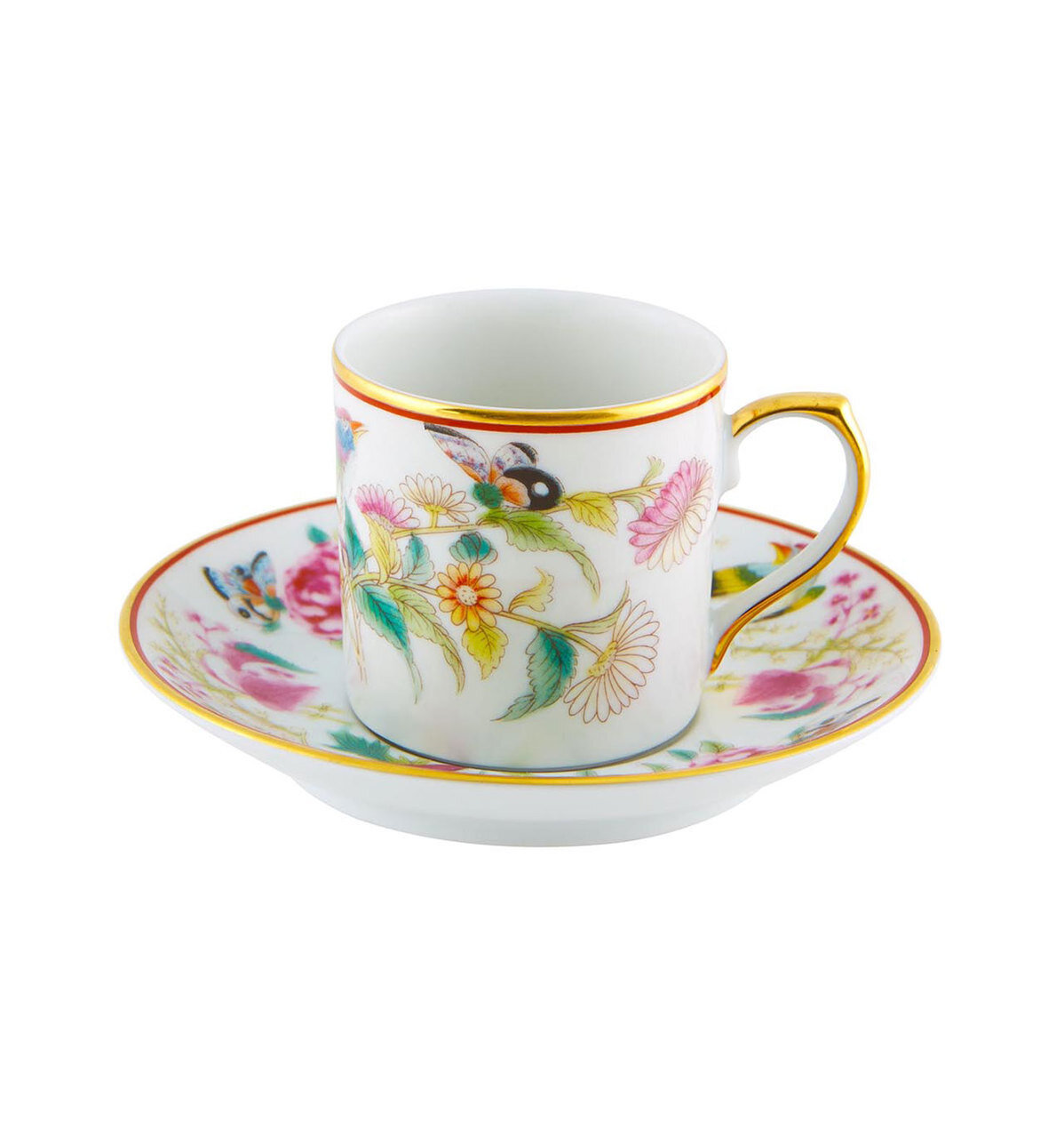 Vista Alegre Paco Real Coffee Cup and Saucer Flowers