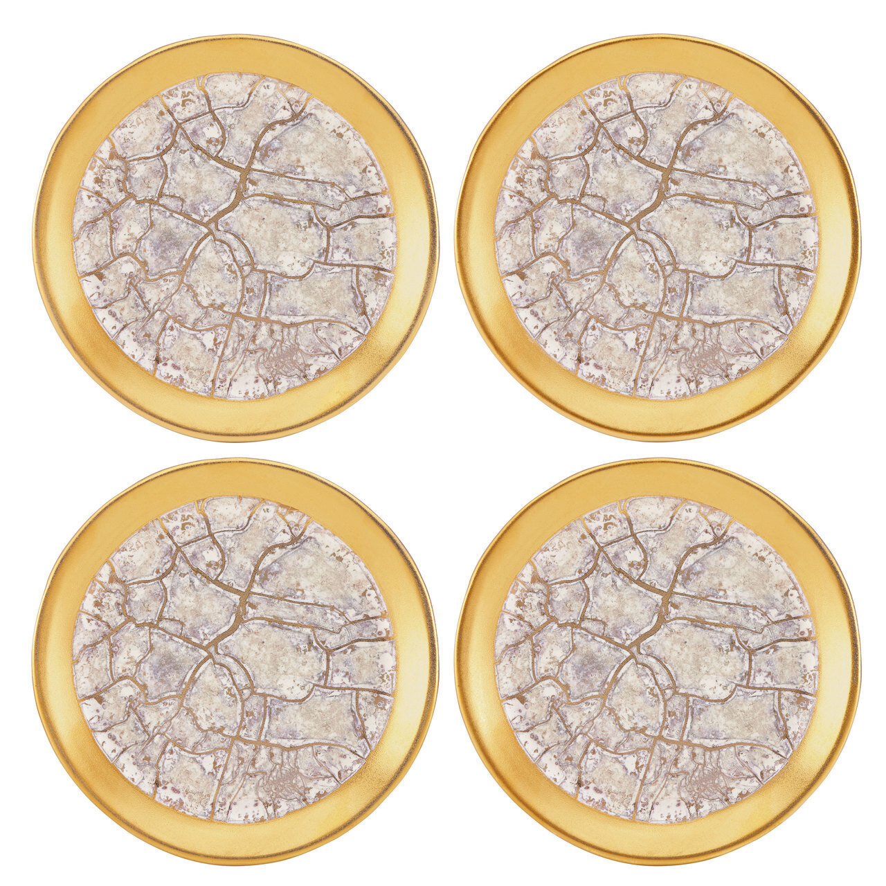Michael Wainwright Tempio Luna Gold Canape Plates Set Of Four, MPN: 866408, 878686019162ÿ