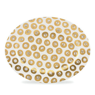 Michael Wainwright Tempio Luna Gold 13.5 Inch Oval Platter, MPN: 844846, 878686013146