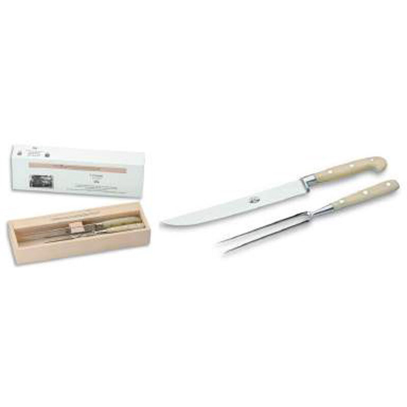 Berti Carving Set Knife White Lucite Handle 557