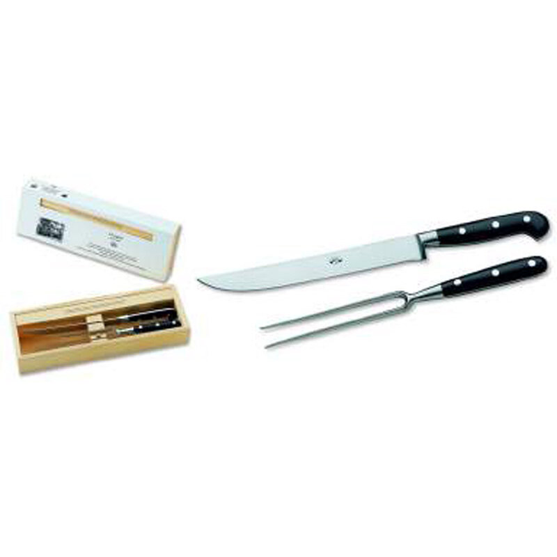 Berti Carving Set Knife Black Lucite Handle 558