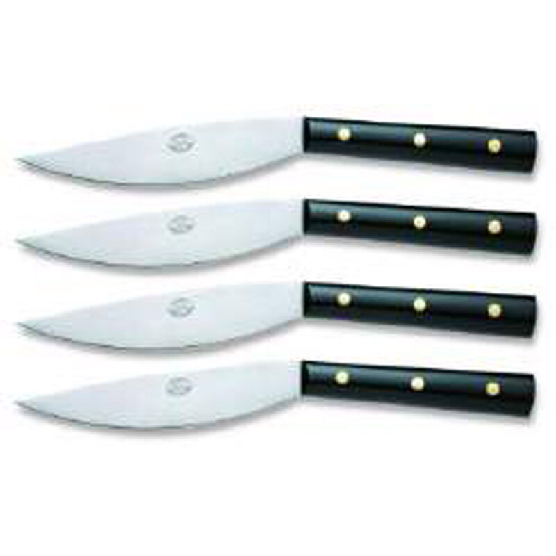 Berti Valdichiana Steak Knife Set Of Four Black Lucite Handle 630
