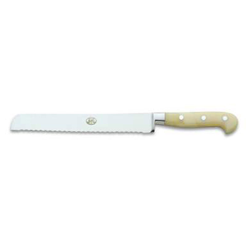 Berti Bread Knife White Lucite Handle 892