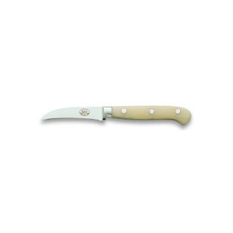 Berti Curved Paring Knife White Lucite Handle 906