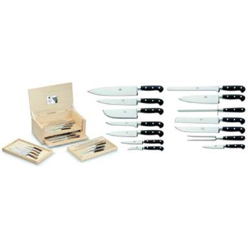 Berti Set For Kitchen and Serving Knife Black Lucite Handle 923