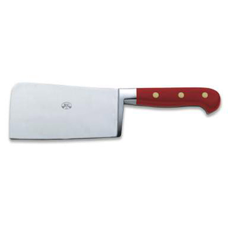 Berti Cleaver Knife Red Lucite Handle 2404