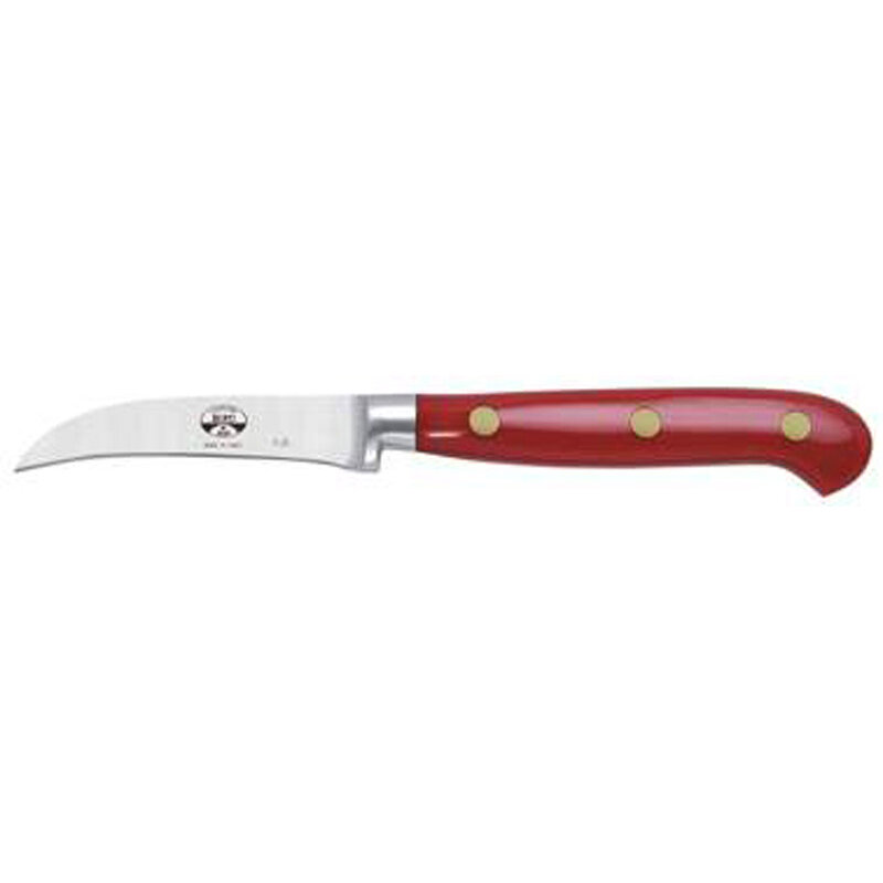 Berti Curved Paring Knife Red Lucite Handle 2406